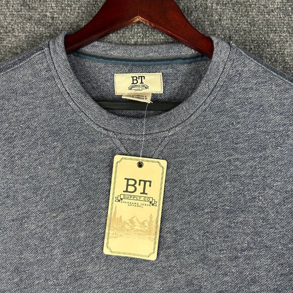 BT Supply Co Sweatshirt Mens Large Blue Pullover Standard Issue Ribbed Cuffs NEW - Picture 4 of 9